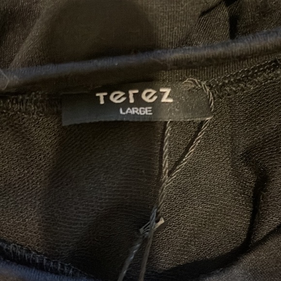 Terez girls large black and silver cold shoulder long sleeve top. NWT. - Picture 6 of 12